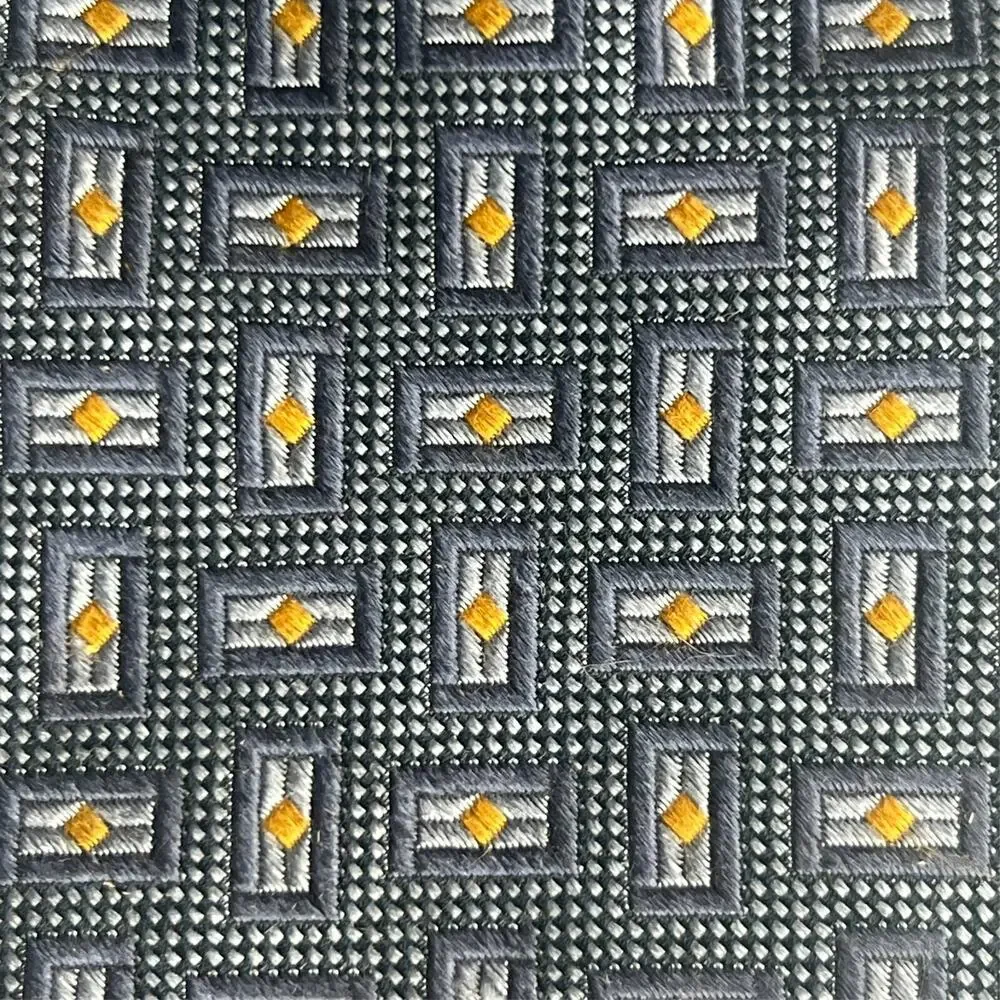 Robert Talbott Best Of Class Men's Neck Tie Woven Silk Blue Yellow Geometric